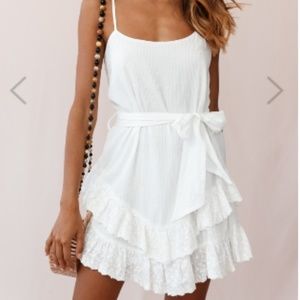 Petrie Ruffle Detail Waist Tie Dress